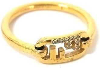 Fendi Gold Metal Band Ring (Pre-Owned)