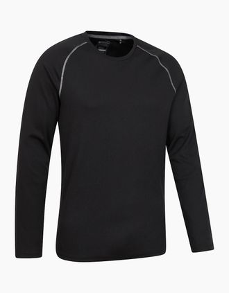 Mountain Warehouse Mens Mountain Warehouse Mens Endurance Long-Sleeved T-Shirt - Black - Size: 38