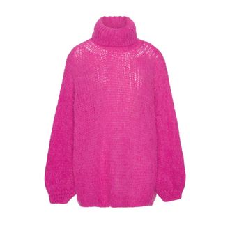 Americandreams Pepper Roll Neck Alpaca Pullover - - Knitwear - Donna - Rosa - ONE SIZE