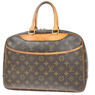 Louis Vuitton Deauville Handbag Monogram Canvas Brown Canvas Handbag (Pre-Owned)