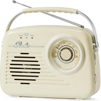 OEM Radio De Maleta De 1965, Funciona Con Corriente El&eacute;ctrica O Pilas, Color Beige