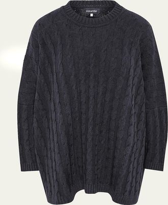 Eskandar Round Neck Sweater - Long Length