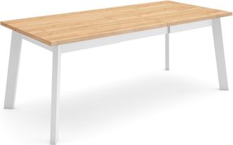 Skraut Home Skraut Home - Mesa Comedor, Mesa Fija Cocina Y Sal&oacute;n, 200, Para 10 Comensales, Patas De Madera, Estilo Moderno, Roble