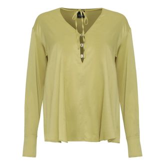 Pinko Blouses, female, Green, Size: 2XS Viscose Blouse