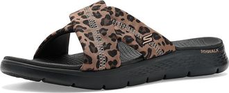 Skechers On-The-Go GO Walk Flex Sandals w/ Leopard Print Womens Sandals Black/Leopard : 10 B - Medium, Synthetic