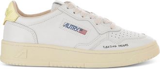 Autry Medalist Sneakers In White And Yellow Leather