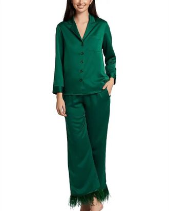 Rya Collection Swan Pajama Set In Emerald