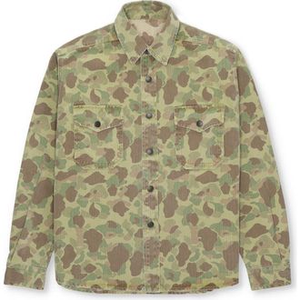 Fortela Kenny Cotton Camouflage Overshirt in Kam at Nordstrom, Size Xx-Large