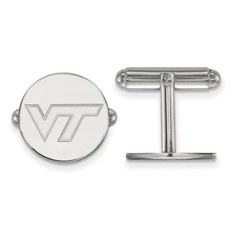 Diamond2Deal Sterling Silver Rhodium-plated Virginia Tech V-T Cuff Links
