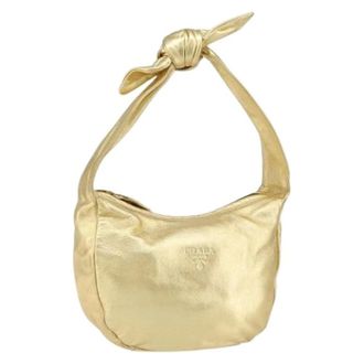 Prada Pre-owned Vintage Schoudertas - Dames - Pre-owned - Geel - Maat: ONE Size Leer