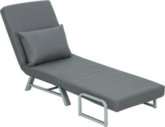 HOMCOM Sof&aacute; cama individual 73x78x81 cm gris oscuro