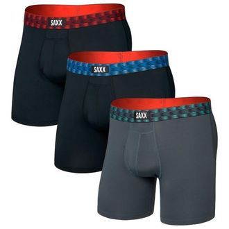 Saxx Multi-Sport Mesh Boxer Brief Fly 3-Pack Kunstfaserunterw&auml;sche f&uuml;r Herren | blau