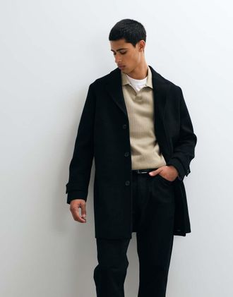 Jack & Jones cappotto in lana nero