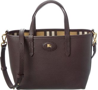 Burberry Bloomsbury Mini Reversible Check Canvas & Leather Tote