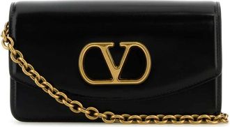 Valentino Garavani VLogo Signature Schoudertas - Dames - Schoudertassen - Zwart - ONE Size - Leer - Tassen