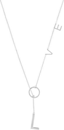 st. Moran Adjustable Love Lariat Necklace in Silver at Nordstrom