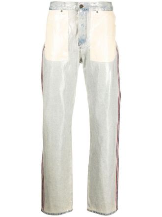 Diesel Jeans dritti con righe laterali - Blu