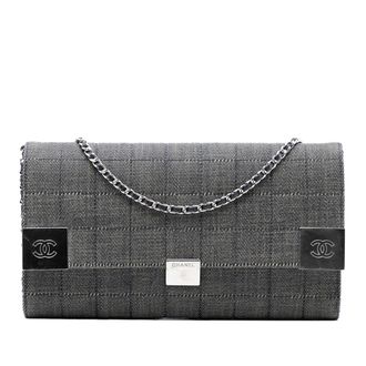 Chanel Tweedehands Cc Choco Bar Denim Ketting Klep