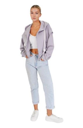 Belle & Bloom No Ordinary Love Zip Hoodie in Grey Marle at Nordstrom, Size Small Au