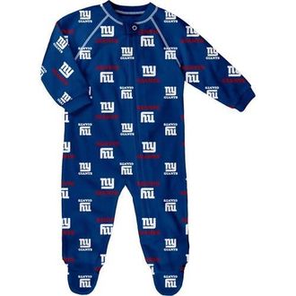 Outerstuff Infant Royal New York Giants Allover Print Raglan Full-Zip Jumper at Nordstrom, Size 18M