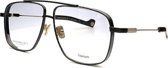 Entourage Of 7 Mens Kota Aviator Eyeglasses In Matte Black+Matte Gold