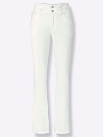 Casual Looks Bequeme Jeans CASUAL LOOKS, Damen, Gr. 19, Kurzgr&ouml;ssen, wei&szlig;, 98% Baumwolle, 2% Elasthan, unifarben, lang, Jeans Bequeme Jeans