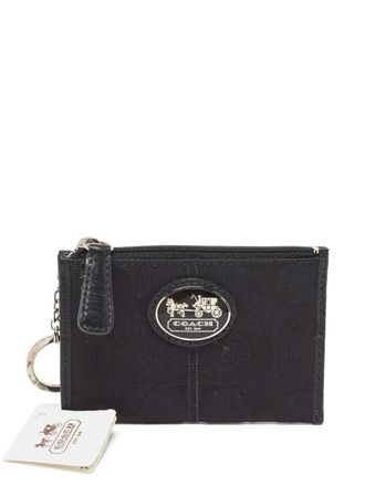 Coach monogram-canvas card holder - Black