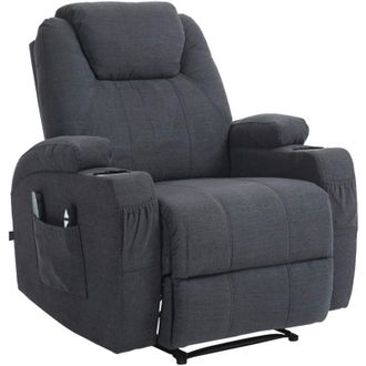Clp Sillón Hepler con función de masaje Tela Gris oscuro
