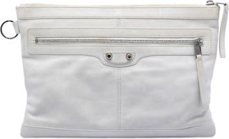 Balenciaga Pre-owned Balenciaga Lambskin Motocross Classic Clip M Clutch Unisex 3SKNFNRAJT00R5H0