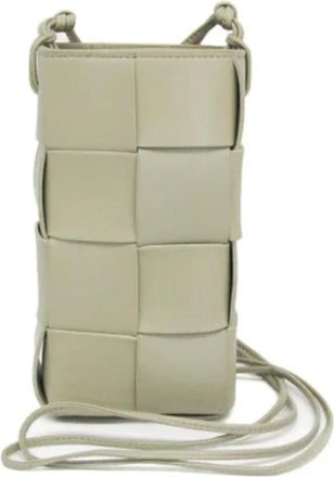 Bottega Veneta Pre-owned Cross Body Bags, female, Gray, Size: ONE SIZE Pre-owned Leather shoulder-bags