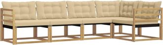 vidaXL Conjunto De Sof&aacute;s De Exterior 5 Uds. Y Beige Vidaxl
