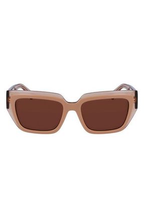 Ferragamo Classic Logo 55mm Square Sunglasses in Trnsprnt Nude/Rose at Nordstrom