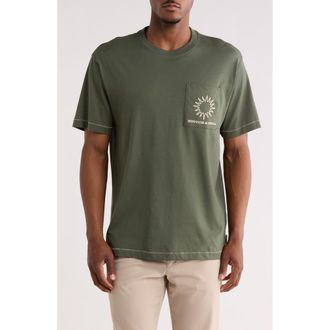 Scotch & Soda Sun Embroidered Pocket T-Shirt in Thyme at Nordstrom Rack, Size X-Large