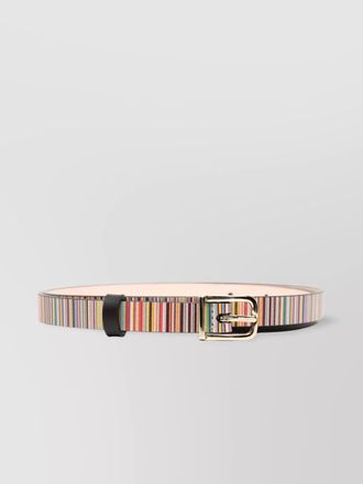 Paul Smith adjustable striped leather belt with gold hardware