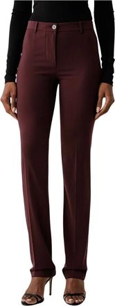 Patrizia Pepe Slim-fit broek - Dames - Broeken - Bruin - Maat: L Poliester