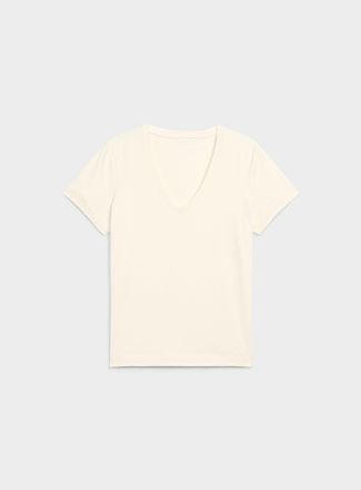 Contemporaine Womens SUPIMA cotton V-neck T-shirt