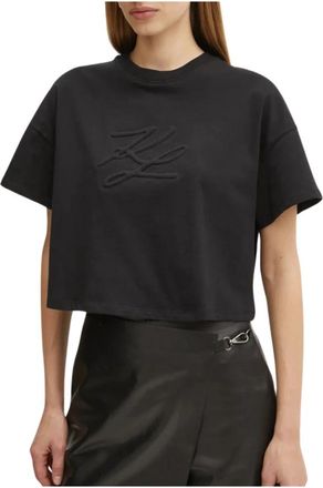 Karl Lagerfeld La Societe T-Shirt - Dames - T-shirts - Zwart - M - Katoen - Tops