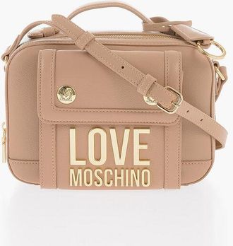 Moschino LOVE Faux Leather Crossbody Bag with Golden Logo size Unica