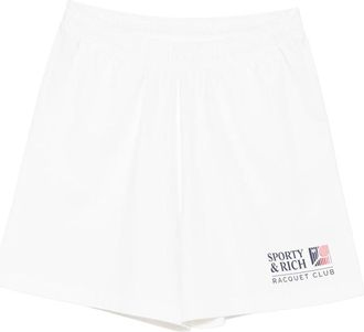 Sporty & Rich Lena Logo-print Elasticated Shorts