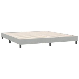 vidaXL Giroletto Senza Materasso Grigio Chiaro 180x220 Cm Velluto Vidaxl
