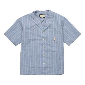 Gucci Cotton Wool Mohair Shirt With Kitten Blue 618920-ZAE5V-4053
