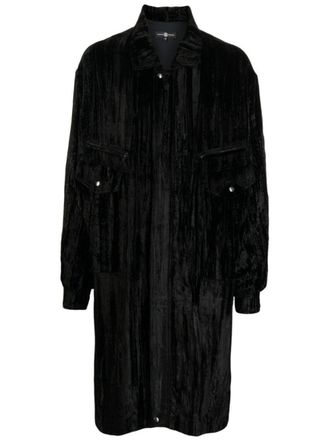 Edward Crutchley velvet coat - men - Viscose - M - Black