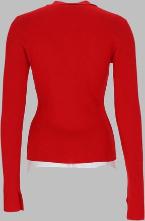 Ganni Wool Polo Shirt - Red