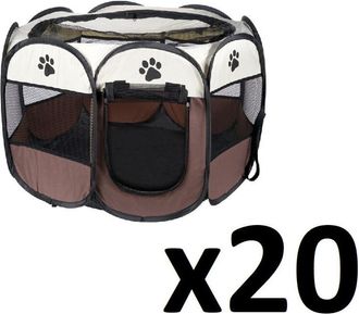 OEM Parque Para Perros/gatos 74x74x43cm - Marr&oacute;n X 20