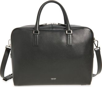 Tom Ford Padlock Grained Leather Briefcase in Black at Nordstrom