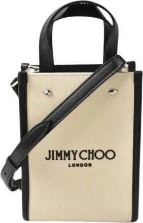 Jimmy Choo London Pre-owned Canvas Mini Bag - Dames - Vintage Mini Tas - Beige - ONE Size - Katoen - Vintage