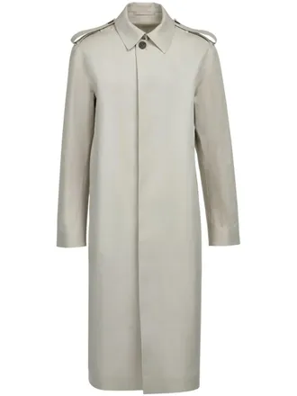 Ferragamo cotton-blend long coat - men - Cotton/Polyurethane - 48 - Neutrals