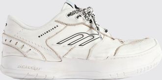 Balenciaga Hamptons Distressed-Effect Leather Low-Top Trainers