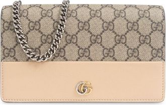 Gucci GG Marchmont chain wallet - women - Calf Leather/Canvas - OS - Neutrals