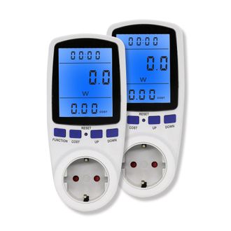 OEM Enchufe De Dos Piezas Con Pantalla Digital Trasera Y Retroiluminaci&oacute;n Azul Para La Medici&oacute;n De Potencia